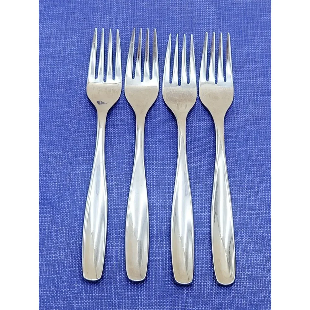 GS Gourmet Settings Set Of 4 Dinner Fork Concave GLOSSY Stainless